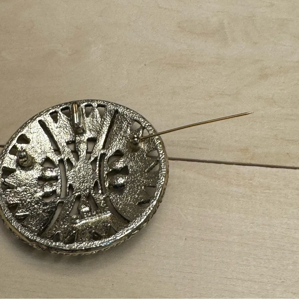 Emmons Brooch Large Rhinestone Multicolored Brooch Pendant Vintage - Picture 6 of 7